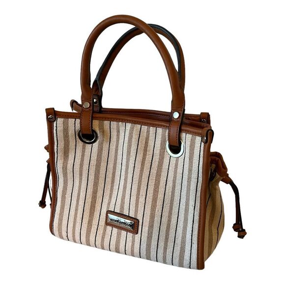 Simply Noelle Handbag leather & teak, brown, cream, black, & tan EUC! - Picture 16 of 16